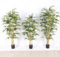 Vente en gros de fausses feuilles de bambous d'intérieur Plante en plastique pour décoration de jardin Plante artificielle d'intérieur en bambou pour simulation de plantes