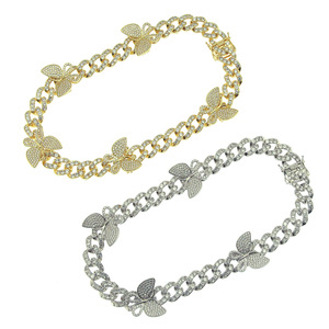 Hip-hop Micro-inlaid Zircon Cuban Chain Necklace, Men and Women Hipster Domineering Collarbone Chain Tanjing Fashion - Product Image 5