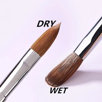 Pinceau à ongles en Kolinsky violet pour nail art, stylo d'extension en gel UV acrylique, pinceau de peinture pour vernis à ongles, pinceau de dessin pour nail art, pinceau pour manucure