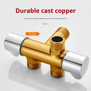 <span class=keywords><strong>Robinet</strong></span> d'angle à trois voies tout en cuivre, une entrée, trois/sans <span class=keywords><strong>sortie</strong></span>, pour <span class=keywords><strong>lave</strong></span>-<span class=keywords><strong>vaisselle</strong></span>, <span class=keywords><strong>lave</strong></span>-linge, séparateur de <span class=keywords><strong>robinet</strong></span>, poli, montage mural - Product Image 5