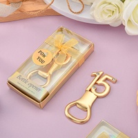 Ouvre-bouteille doré 15e anniversaire fête faveurs cadeau 15 ans souvenir retour cadeau pour les invités