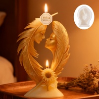   Feder-Maiden-Traum Kerzenform aus Silikon DIY Kreatives Ornament 3D Stereo Modern Einfach Handgefertigt für Innenbereich Familiengebrauch