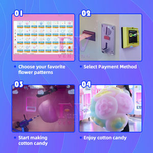 Produk baru Dapatkan uang komersial otomatis penuh permen katun Robot Fairy Floss mesin penjual permen katun - Product Image 3