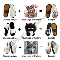 Claquettes personnalisées OEM/ODM avec logo pour hommes, claquettes en peluche, claquettes en coton avec logo personnalisé, impression de logo pour hommes