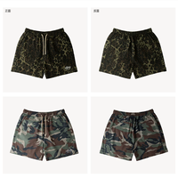 Shorts décontractés personnalisés pour hommes, motif camouflage, taille élastique avec cordon de serrage, coupe ample, pour l'été, la plage et les activités de plein air