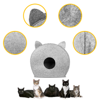 Nichoir pour chat en feutre d'intérieur avec ouverture pour les oreilles et poignée de transport, lit douillet pour chat, abri pour la maison et le repos quotidien