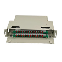 Boîtier de distribution de fibres optiques ODF de qualité télécom, montage en rack 19 pouces, 24 ports, adaptateur FC, panneau de brassage haute densité