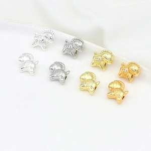Cuentas espaciadoras de caballo del zodíaco, chapadas en oro de 18k y plata sobre cobre, accesorios de joyería para pulseras y collares DIY - Product Image 4