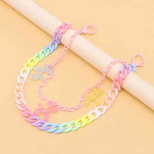 Colorful Resin Puppy Pendant Acrylic Double Layered Pants <b>Chain</b> Women's <b>Waist</b> <b>Chain</b> Daily Wear Accessory - Product Image 4