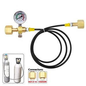 W21.8-14CGA320 Tanques pequeños de soldadura para nitrógeno, argón, CO2, botella de 40L, adaptador de carga, estación de recarga de gas neumática de bola - Product Image 1