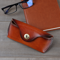 Étui à lunettes de luxe en cuir tanné végétal, fait main, en cuir de vachette pleine fleur, pochette portable pour lunettes de soleil, boîte de rangement de voyage