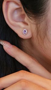 Parure de bijoux Xinfly en or 18 carats (Au750) avec saphir violet non brûlé et diamants, comprenant collier, pendentif et boucles d'oreilles, idéale pour mariage, fiançailles ou soirée - Product Image 5