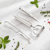 Roestvrijstalen schilmes 3-delige set Fruitwortelrasp Keuken Aardappelschiller Multifunctionele meloenrasp