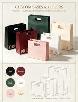 Sac fourre-tout en papier mat haut de gamme avec logo personnalisé, poignée découpée, sac d'emballage cadeau pour boutique de détail