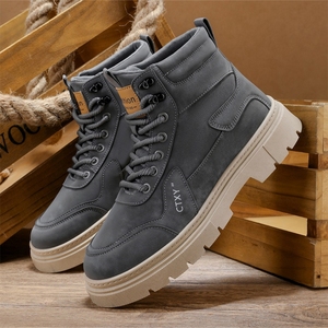 Bottes de <span class=keywords><strong>moto</strong></span> de travail pour hommes de style britannique à semelle épaisse d'automne à la mode - Product Image 2