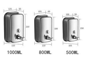 Distributeur de savon à pression en acier inoxydable 304 pour salle de bain et cuisine, idéal pour shampoing et gel douche - Product Image 3