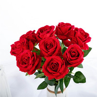2021 Offre Spéciale français romantique décoration de mariage artificielle Rose fleur bricolage velours soie fleur pour fête maison