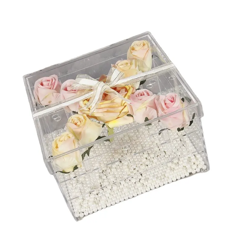 Acryl box mit 25 frischen Rosen Acryl 25 konservierte Rosen box Nur zur Anzeige