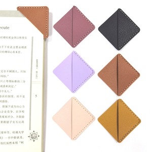 Promotional PU Leather Mini Cute Book Corner Protection Gift Multiple Color Portable Rhombus Bookmarks