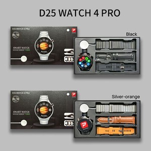 Nouvelle montre connectée D25 <span class=keywords><strong>WATCH4</strong></span> PRO avec bracelet en silicone, écran IPS, podomètre, appels HD, charge sans fil - Product Image 1