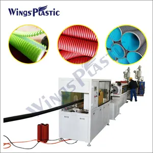 Máquina de procesamiento de tubos corrugados de plástico, doble pared, HDPE