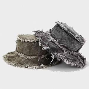 Sombrero Personalizado con Logotipo Bordado en 3D, Estilo Verano 2024, Sombrero de Pescador de Mezclilla Desgastada, Moderno, Vintage, con Borde Deshilachado - Product Image 3