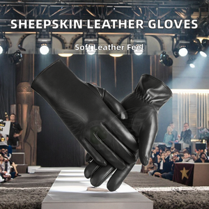 <span class=keywords><strong>Gants</strong></span> authentiques en peau de mouton pour femmes, en cuir véritable, chauds, coupe-vent, pour le cyclisme quotidien, automne et printemps - Product Image 5