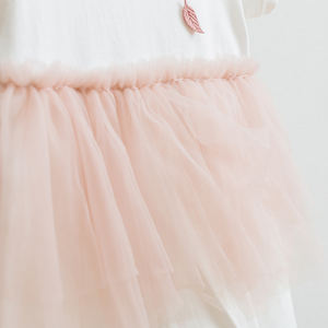 Tutina Estiva per Bambine in Pizzo Jacquard 100% Cotone di Alta Qualità, Traspirante, Antistatica, Ecologica, con Fiocco Cartoon, Lunghezza al Ginocchio - Product Image 5