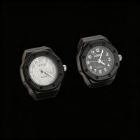 Montre bague personnalisée avec logo, style vintage punk rétro, cadran numérique, quartz, Y2K, argentée, mini montre bague carrée pour hommes et femmes
