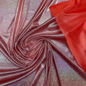 Tela elástica de poliéster con purpurina holográfica plateada metálica brillante, muy vendida. - Product Image 2