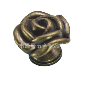 Zinc Alloy Rose Cabinet <b>Knob</b> Coffee <b>White</b> With Gold Accents Traditional Design For Cabinet <b>Doors</b> - Product Image 4