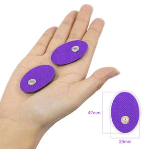 Grosir kustom Tens/ems Unit Snap elektroda Snap sepuluh tombol patch pengganti dapat digunakan kembali Pin oval elektroda pad - Product Image 2