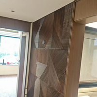 Panel de Madera Tallado en 3D al por Mayor, Revestimiento de Madera Sólida Tejida Resistente a la Humedad para Paneles Decorativos de Paredes Interiores