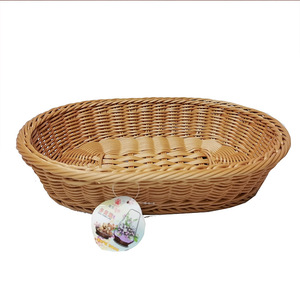 Handmade Plastic Woven Oval Bread Basket Fruit Snack <b>Storage</b> <b>Container</b> For Restaurant Kitchen Use - Product Image 5