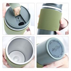 แก้วกาแฟสแตนเลสแบบพกพามีฝาปิดกันรั่วแก้วกาแฟผนังสองชั้นแบบสุญญากาศพร้อมโลโก้สำหรับเดินทาง - Product Image 2