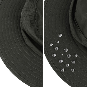 Bucket Hat With Wide Brim Breathable Waterproof Sun Protection For Fishing Hiking Outdoor Activities Black Color - Product Image 2