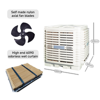 Refroidisseur évaporatif industriel de grande taille à débit d'air de 35000 CMH, climatiseur extérieur efficace avec pompe à moteur AC