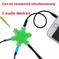 Adaptateur séparateur audio 3,5 mm 1 mâle vers 5 femelles Adaptateur casque Gaine en PVC pour smartphones Haut-parleurs Microphone