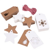 Étiquettes cadeaux de Noël, 200 pièces, étiquettes rectangulaires en papier kraft avec cordon en jute de 20 m pour cadeaux, arbres de Noël et bouteilles
