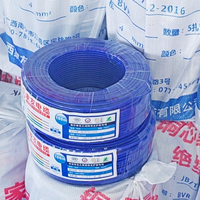 ZR-BV Single Core Pure Copper Flame-Retardant Fire-Resistant PVC Jacket Home Industrial Power Cable Insulated Electrical Wire