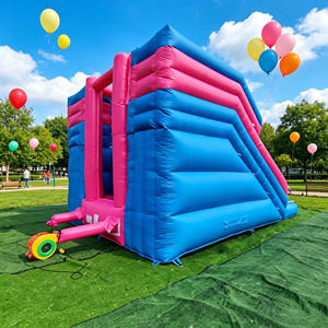 Toboggan <span class=keywords><strong>Gonflable</strong></span> Géant Double Commercial en PVC 0,55 mm à Coutures Renforcées, pour Utilisation Humide et Sèche, avec Souffleur, Capacité 400 kg, Idéal pour Événements - Product Image 6