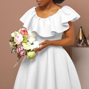 Nuovi Arrivi: Eleganti Abiti Estivi <span class=keywords><strong>a</strong></span> Linea <span class=keywords><strong>A</strong></span> con Volant per Donne, Vestiti Eleganti da Sera e Cerimonia - Product Image 6