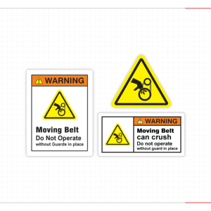Warning Moving Belt Safety Adhesive Sticker Water Proof Heat-Resistant Scratchproof Do Not Operate Guard Industrial <b>Machinery</b> - Product Image 1