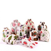 Pochette à cordon en coton-lin imprimée UV, motif dessin animé mignon, organisateur de cosmétiques et articles de voyage, vente en gros Mugwort