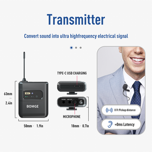 Microfono Wireless Professionale BG-131U Mini per Editing <span class=keywords><strong>Video</strong></span> in Tempo Reale e Registrazione <span class=keywords><strong>Video</strong></span> Log su DSLR - Product Image 5
