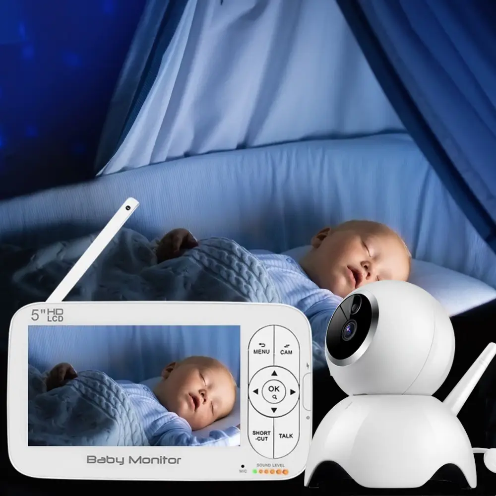 공장 OEM ODM 720P 1080P 먹이 알림 온도 표시 소리 활성화 된 야간 투시경 비디오 화면과 아기 모니터