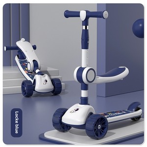 Venta al por mayor OEM: Patinete infantil tres en uno con ruedas luminosas, triciclo con ruedas de PU para niños y niñas, transfronterizo. - Product Image 3