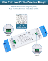 Dusktec Fabricant de pilotes de LED Mini ampoule adaptateur mural à tension constante 12v 30w 60w Driver de LED ultra mince