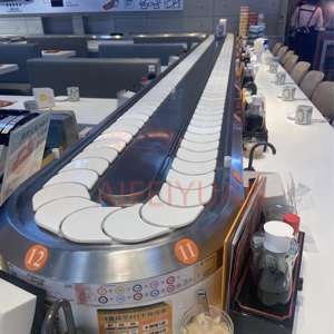 Ticari paslanmaz çelik dönen suşi konveyör bant küçük sıcak tencere masası restoran kendinden-servis ekipmanı için - Product Image 2