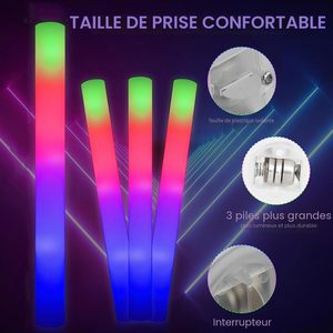 Neon-Glo 100pcs-pack RGB LED <b>Foam</b> <b>Sticks</b> Battery-Powered Waterproof Durable Glow Dark Indoor/Outdoor Party Supplies Wedding - Product Image 2
